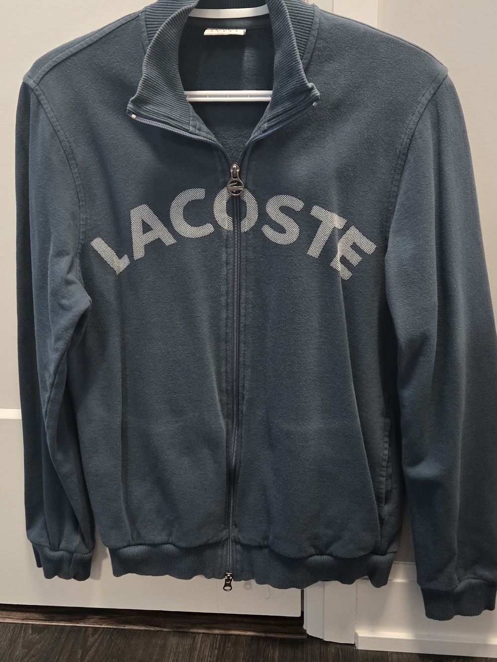 Lacoste Zip-Front Sweatshirt in Slate Blue